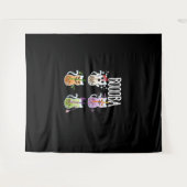 ブーバかわいいボバティードリンク猫好きハロウィンG タペストリー (正面(横))