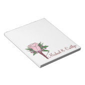 ブーパーソナライズされたオニエールピンクローズ結婚ズメモ帳 ノートパッド (アングル)