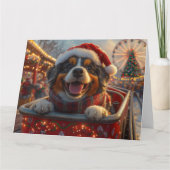 ブービアデフランドレスドッグローラーコースタークリスマス カード (正面)