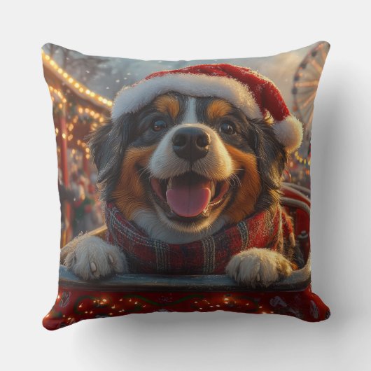 ブービアデフランドレスドッグローラーコースタークリスマス クッション (裏面)