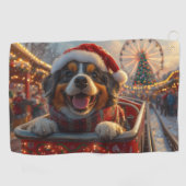 ブービアデフランドレスドッグローラーコースタークリスマス ゴルフタオル (横)