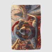 ブービアデフランドレスドッグローラーコースタークリスマス ゴルフタオル (正面)