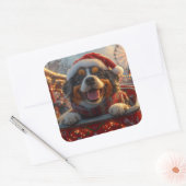 ブービアデフランドレスドッグローラーコースタークリスマス スクエアシール (封筒)