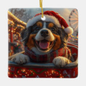 ブービアデフランドレスドッグローラーコースタークリスマス セラミックオーナメント (正面)