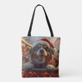 ブービアデフランドレスドッグローラーコースタークリスマス トートバッグ (裏面)