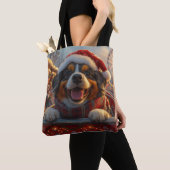 ブービアデフランドレスドッグローラーコースタークリスマス トートバッグ (クローズアップ)