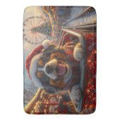 ブービアデフランドレスドッグローラーコースタークリスマス バスマット (正面縦)