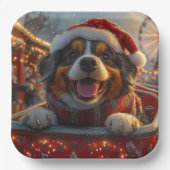 ブービアデフランドレスドッグローラーコースタークリスマス ペーパープレート (正面)