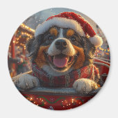 ブービアデフランドレスドッグローラーコースタークリスマス マグネット (正面)