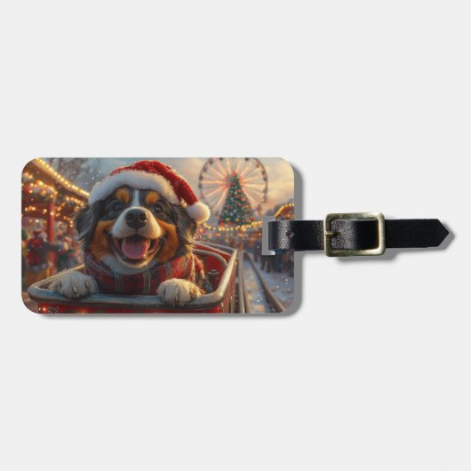 ブービアデフランドレスドッグローラーコースタークリスマス ラゲッジタグ (正面横)
