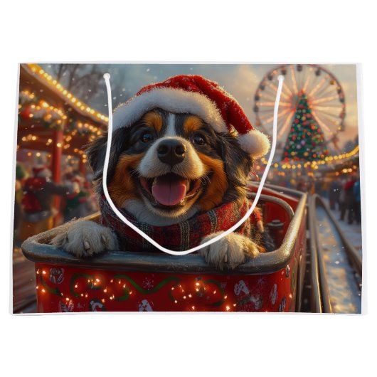 ブービアデフランドレスドッグローラーコースタークリスマス ラージペーパーバッグ (正面)