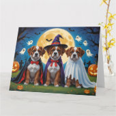 ブービエズデフランドレスドッグスパンプキンハロウィンおもしろい カード (黄色い花)