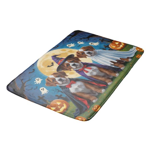 ブービエズデフランドレスドッグスパンプキンハロウィンおもしろい バスマット (アングル)