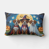 ブービエズデフランドレスドッグスパンプキンハロウィンおもしろい ランバークッション (裏面)