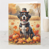 ブービエルズデフランダース紅葉サンクスギビング カード (正面)