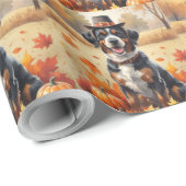 ブービエルズデフランダース紅葉サンクスギビング ラッピングペーパー (ロールコーナー)