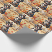 ブービエルズデフランダース紅葉サンクスギビング ラッピングペーパー (角)