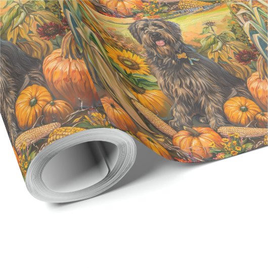ブービエルズデフランドレオータムハーベストサンクスギビング ラッピングペーパー (ロールコーナー)