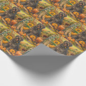 ブービエルズデフランドレオータムハーベストサンクスギビング ラッピングペーパー (角)