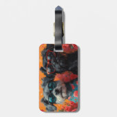 ブービエルズデフランドレスハートバラバレンタインデー ラゲッジタグ (裏面縦)