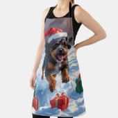 ブービデフランダレスクリスマスフェスティバルスノーシーン エプロン (インサイチュ)