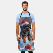 ブービデフランダレスクリスマスフェスティバルスノーシーン エプロン (着用した状態)