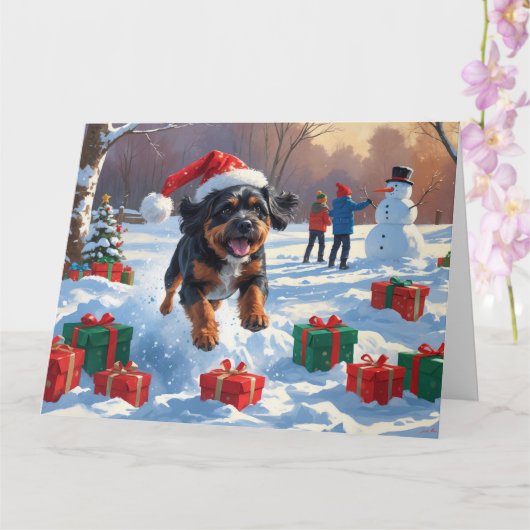 ブービデフランダレスクリスマスフェスティバルスノーシーン カード (蘭)