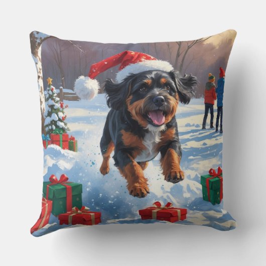 ブービデフランダレスクリスマスフェスティバルスノーシーン クッション (裏面)