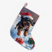 ブービデフランダレスクリスマスフェスティバルスノーシーン スモールクリスマスストッキング (正面 (吊り時))