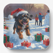 ブービデフランダレスクリスマスフェスティバルスノーシーン ペーパープレート (正面)