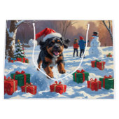 ブービデフランダレスクリスマスフェスティバルスノーシーン ラージペーパーバッグ (正面)