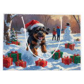 ブービデフランダレスクリスマスフェスティバルスノーシーン ラージペーパーバッグ (裏面)