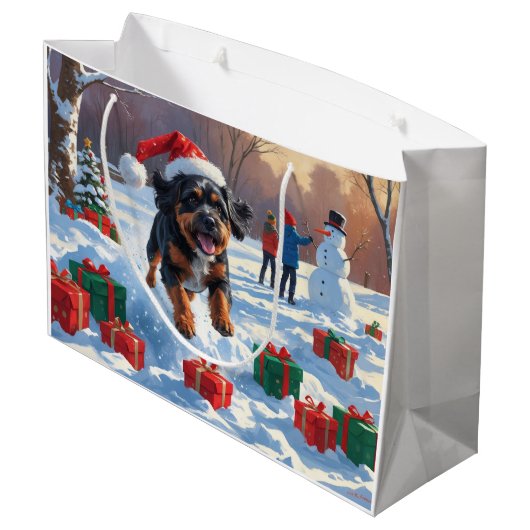 ブービデフランダレスクリスマスフェスティバルスノーシーン ラージペーパーバッグ (裏面アングル)