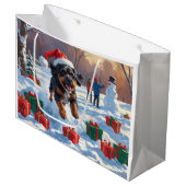 ブービデフランダレスクリスマスフェスティバルスノーシーン ラージペーパーバッグ (正面アングル)