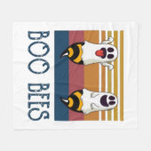 ブービーカップル幽霊ハロウィンシャツ フリースブランケット (正面(横))