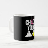 ブービーバストガンおもしろいハロウィーンをチェック コーヒーマグカップ (正面左)