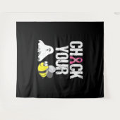 ブービーバストガンおもしろいハロウィーンをチェック タペストリー (正面(横))