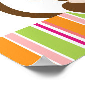 ブーピンクガールモンキーベビーシャワーのバナーを覗く ポスター (角)