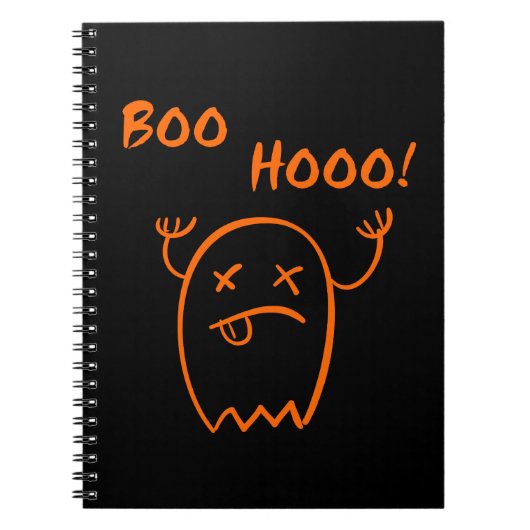 ブーフー Halloween 幽霊 ダークモノトーン ノートブック (正面)