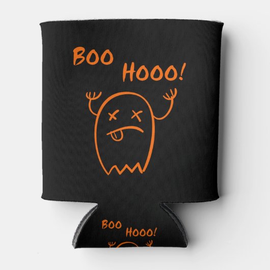 ブーフー Halloween 幽霊 ダークモノトーン 缶クーラー (正面)