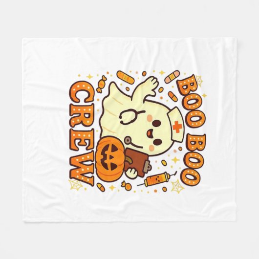 ブーブクルーナースおかしなハロウィーン幽霊ナースギル フリースブランケット (正面(横))