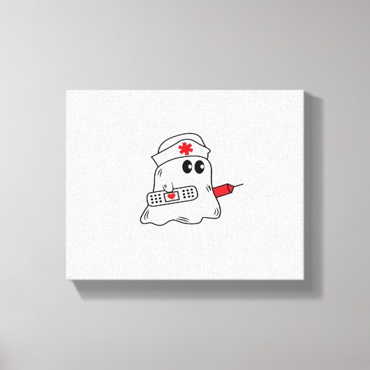 ブーブクルーナースハロウィーン幽霊オーバーサイおもしろいズ キャンバスプリント (正面)