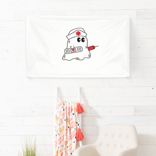 ブーブクルーナースハロウィーン幽霊オーバーサイおもしろいズ 横断幕 (インサイチュ)