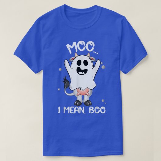 ブーブクルー幽霊牛モーI意味ブー農家かわいい Tシャツ (デザイン正面)
