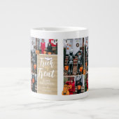 ブーブハロウィーン家族の写真コラージュをトリックまたは治療する ジャンボコーヒーマグカップ (正面)