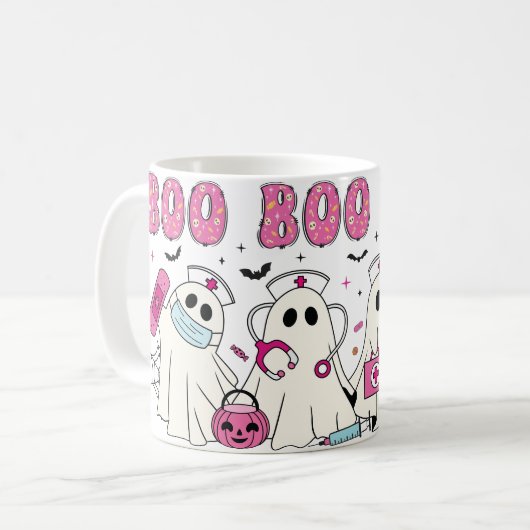 "ブーブハロウィーン幽霊ドクター&ナースコーヒーマグ コーヒーマグカップ (正面左)