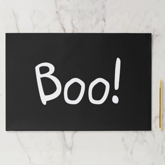 ブーブブラックかわいいおもしろいタイポグラフィハロウィーンランチョンマット ペーパーパッド (インサイチュ)