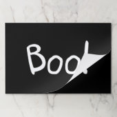 ブーブブラックかわいいおもしろいタイポグラフィハロウィーンランチョンマット ペーパーパッド (折り畳み)