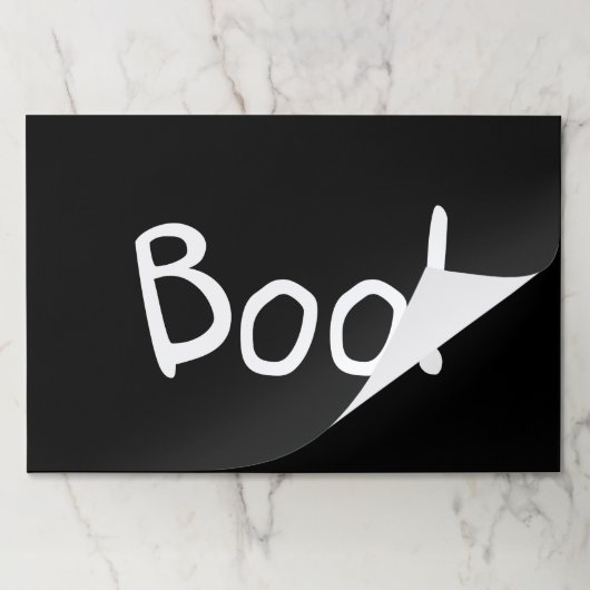 ブーブブラックかわいいおもしろいタイポグラフィハロウィーンランチョンマット ペーパーパッド (折り畳み)
