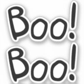 ブーブブラックかわいい手書きタイポグラフィハロウィーン シール (正面)